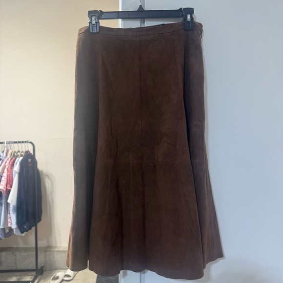 Ralph Lauren Brown Midi A-Line Skirt for Work - Picture 2 of 4